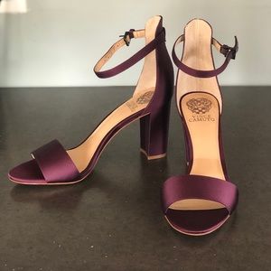 Burgundy satin dress sandal
